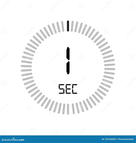 One Second Stopwatch Icon, Timer Symbol, 1 Sec Waiting Time Vector ...