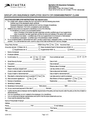 Disability Insurance Claim Form 的图像结果