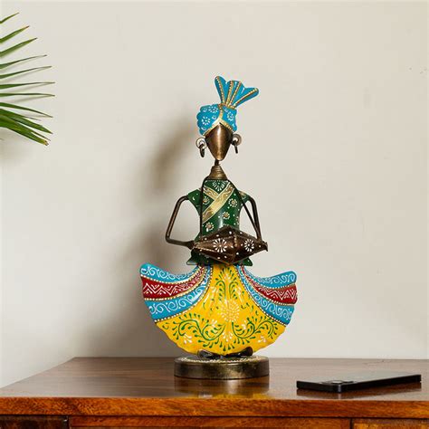 Buy ExclusiveLane Dholi Folk Artist' Hand painted Decorative Showpiece ...