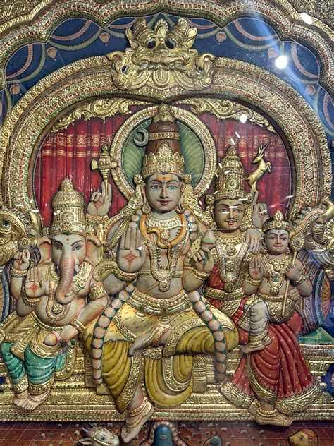 Lord Shiva Family Tanjore Painting | 3D Super Embossed | Antique Finis ...