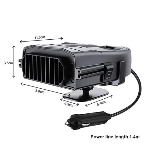 12V Portable Car Fan Heater Auto Heater Defroster Demister Multipurpose ...
