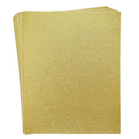 Paper Junkie Gold Glitter Craft Paper, Single Sided, 8.5 x 11 Inches ...