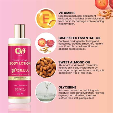 Co-Luxury Glutathione Hydrating Body Lotion with Kojic Acid & Grapesee ...