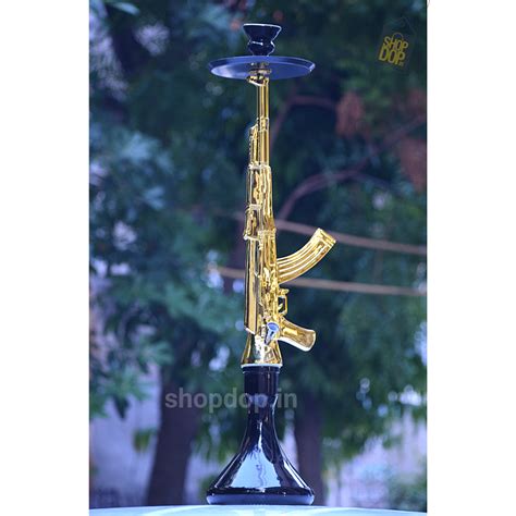 Buy AK 47 (AKM) Gun Shape Hookah - Order Online | Long Golden Bandook ...