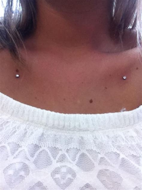 collar bone dermals | Collar bone piercing, Dermal piercing, Piercings ...