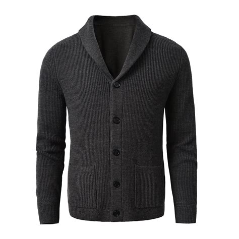 Men's Shawl Collar Cardigan Sweater Merino wool Sweater - Walmart.com