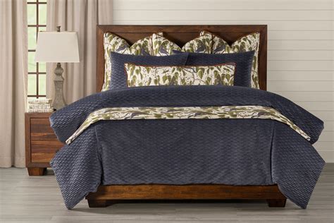 Smithsonian Pleated Velvet Blue Stone Duvet Cover & Insert Set | Wayfair