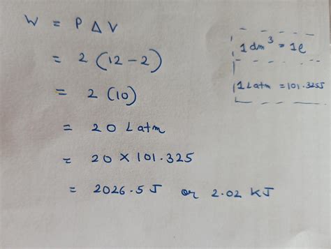 an ideal gas expanded isothermally from 2dm3 to 12dm3 against 2 atm ...