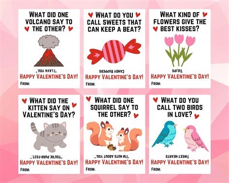 Joke Valentines Day Cards Printable, Kids Valentines Day Jokes Cards, Funny Valentines Cards for ...