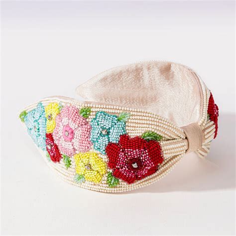 Peony Embellished Knotted Hair Band - Multi – Hair Drama Company