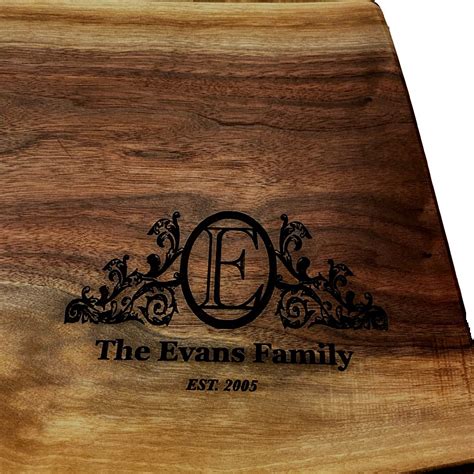 Engraved black walnut charcuterie boards, custom design. — Customized ...
