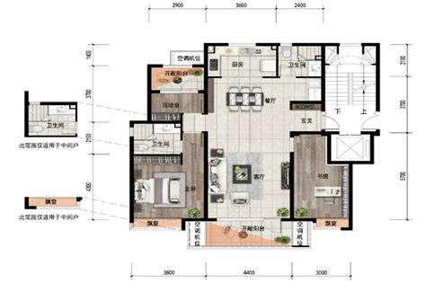 130平米三居室户型图_别墅设计图