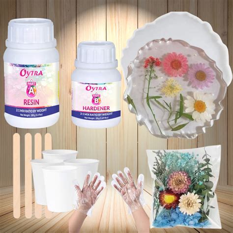Resin Art Kit for Coaster Making with Flowers and Mould - Oytra