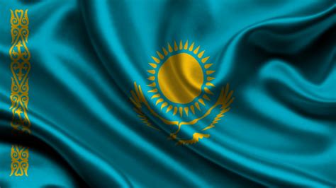 Kazakhstan Flag HD Wallpaper – Elegant Waves of National Pride