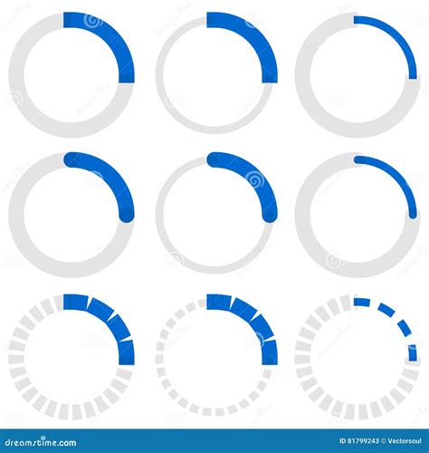 Circular Preloaders, Step, Progress Indicator. Vector Illustration ...