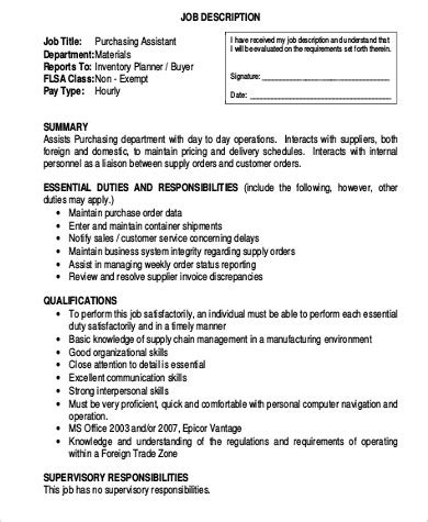 Image result for Purchasing Assistant Job Description