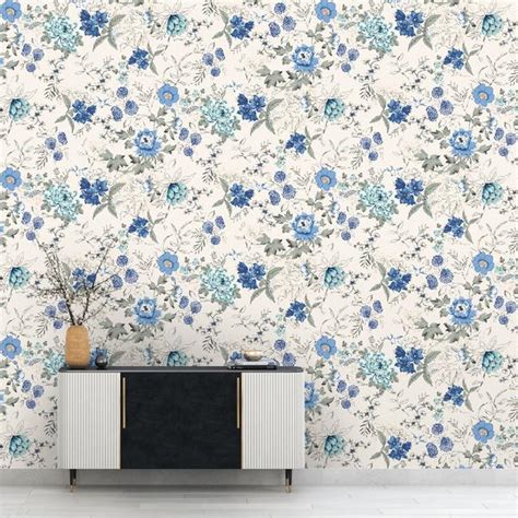 Serene Blue Floral Patterns: Wallpapers for Bedrooms and Living Rooms ...