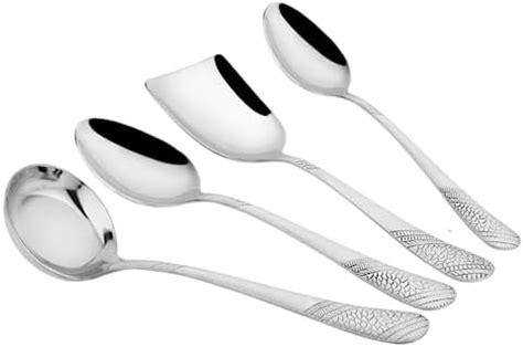 ESTOILE Stainless Steel Serving Spoon Set for Dining | Spatula Set - 1 ...