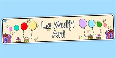 La mulți ani! - Banner (teacher made) - Twinkl