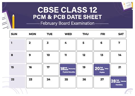 CBSE Class 12 PCM & PCB Exam Calendar 2026 - Studocu
