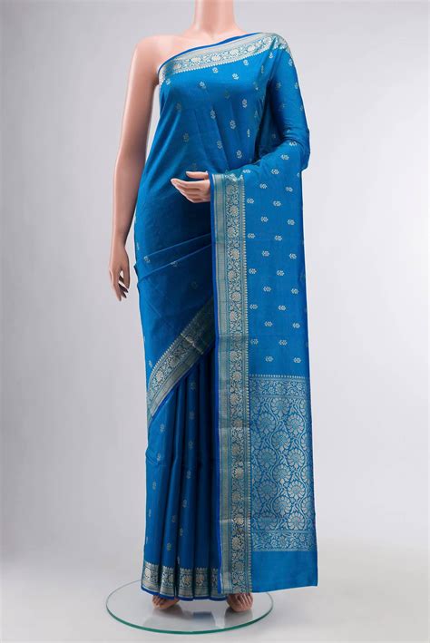Blue Banarasi Katan Silk Saree – Nalli Silk Sarees Pvt Ltd