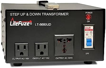 LiteFuze 5000 Watt Voltage Converter Transformer Step Up/Down - 110v to ...
