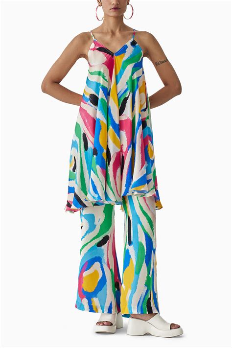 Buy Brush Stroke Kurta And Pants Co-ord by Studio Rigu | The Sverve