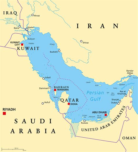 Map Of Qatar And United Arab Emirates