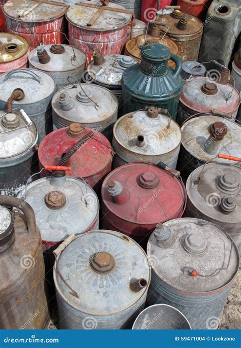 Vintage Gas Cans. stock photo. Image of cars, cans, energy - 59471004