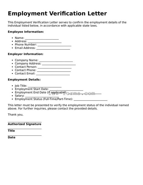 Printable Employment Verification Template – Legal Forms