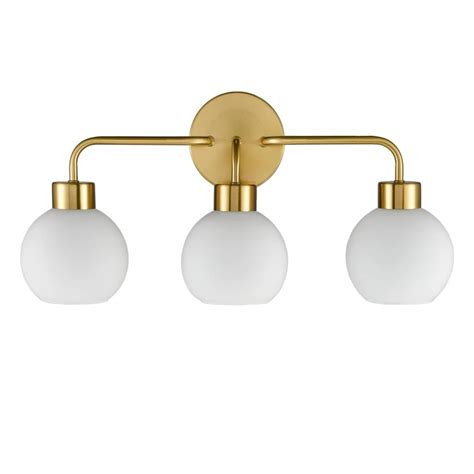3 Light Wall Sconce Milk Glass Vanity Light AKEZON Gold Vanity Light ...