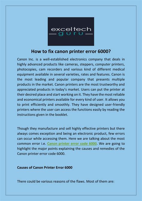 Image result for Canon Printer Error Code 6000