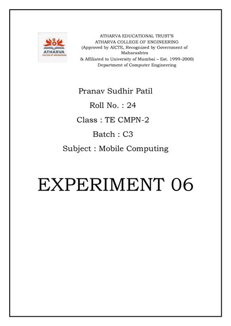 Pranav Sudhir Patil TE CMPN-2 C3 ROLL NO 24 Experiment 06 - ATHARVA ...