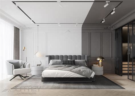 现代高级灰卧室|空间|家装设计|张美丽效果图 - 原创作品 - 站酷 (ZCOOL)