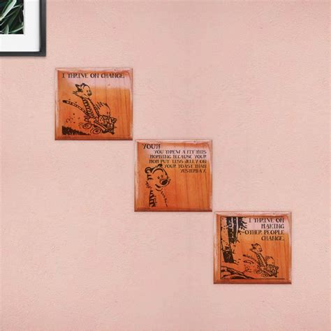 Calvin & Hobbes Gifts| I Thrive On Change Comic| Wooden Crossword Art ...