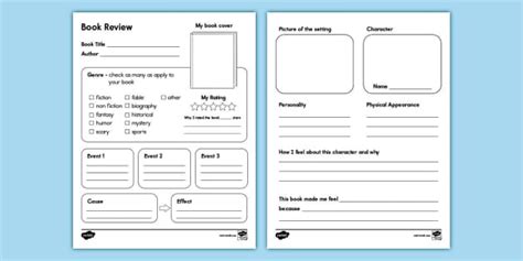 Second Grade In-Depth Book Review Writing Template - Twinkl