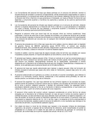 Fillable Online Complementarias. A. Los Comandantes del personal de ...
