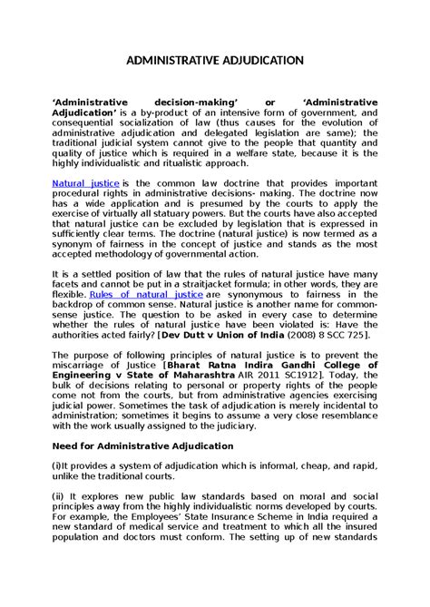 Administrative Adjudication - ADMINISTRATIVE ADJUDICATION ...