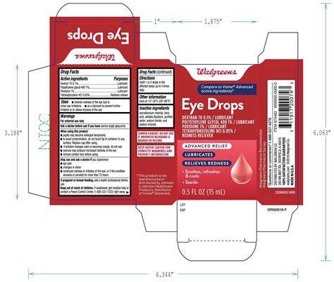 DailyMed - WALGREENS EYE DROPS ADVANCED RELIEF 15ML- dextran 70 ...