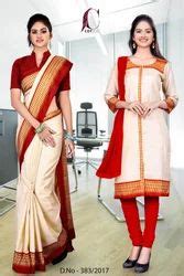 Uniform Saree Kurti Combo - Navy Blue Women'S Premium Mulberry Silk ...