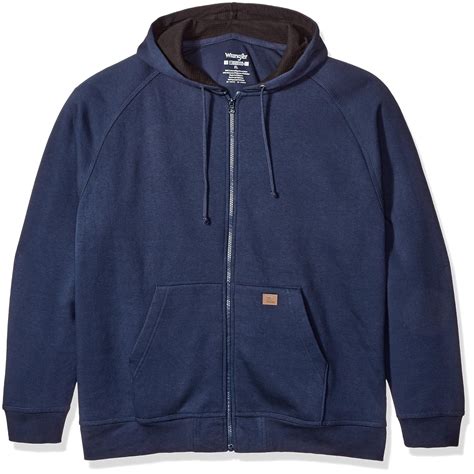 Wrangler RIGGS WORKWEAR Men's Full Zip Hooded Sweatshirt, Navy, X-Large ...