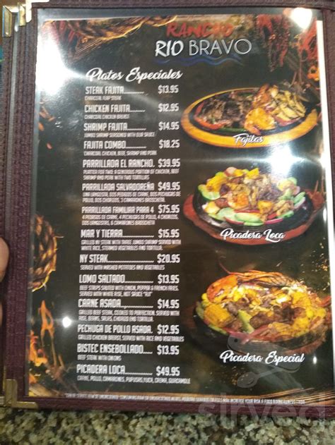 Rio Bravo Restaurant menu in Chillum, Maryland, USA