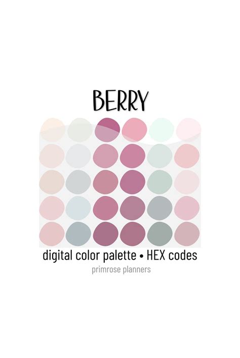 Buy Berry Digital Color Palette Color Chart Goodnotes Tool iPad ...