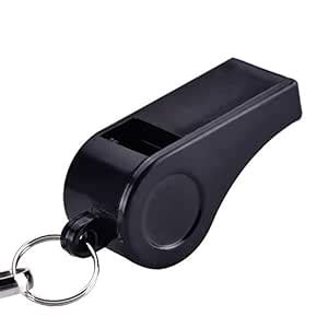 Pepup Loud Black Plastic Wonder Whistle with Lanyard for Referees ...