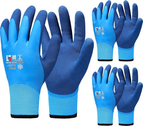 Joottuan 3 Pairs Waterproof Winter Work Gloves for Men and Women ...