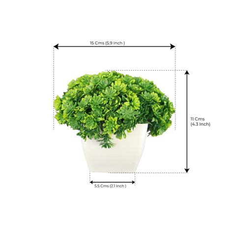 Artificial Potted Mushroom Green Shrub – TrustBasket