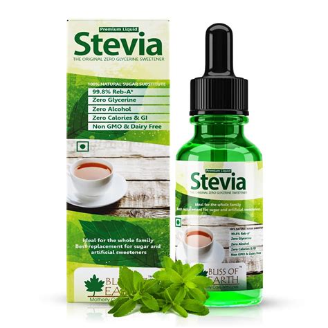 Bliss of Earth Stevia Liquid Drops Sugar free Zero Calorie Diabetic and ...