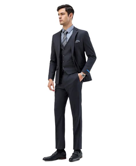 Men's Slim Fit Solid Charcoal 3 Piece Suit | Suits Outlets Men's Fashion