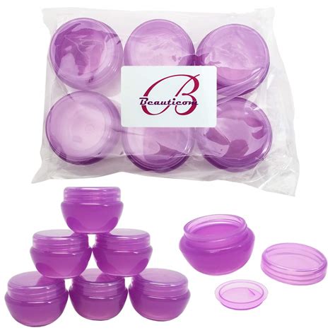12 Pieces, LIGHT Purple: Beauticom 10G/10ML Frosted Container Jars with ...