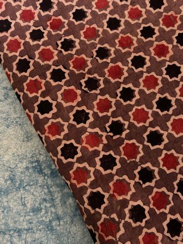 Natural Dyes Handblock Ajrakh Cotton Fabric 340 INR/metre ...
